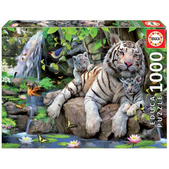 Educa Puzzle 1000 Piezas Tigres Blancos de Bengala - 14808