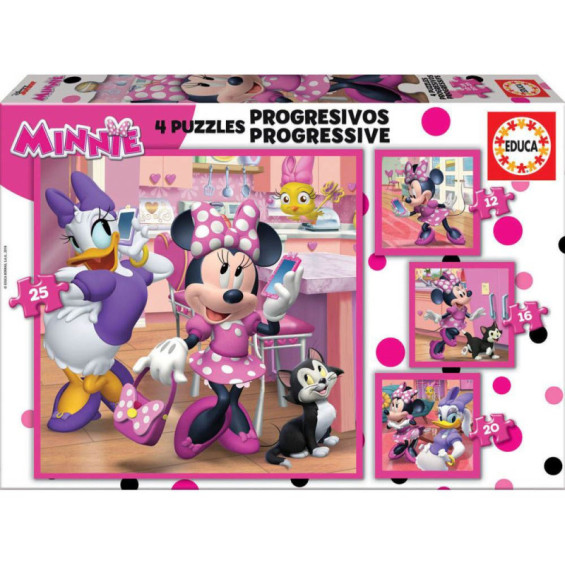 Educa Puzzle Progresivo 12-16-20-25 Piezas Minnie Happy Helpers - 17630