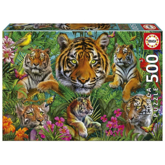 Educa Puzzle 500 Piezas Jungla de Tigres - 19902