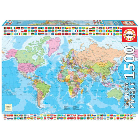 Educa Puzzle 1500 Piezas Mapamundi Político - 18500