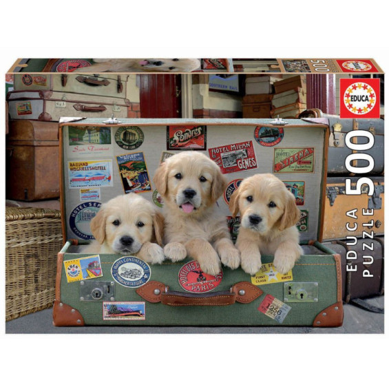 Educa Puzzle Cachorros en el Equipaje  500 Piezas - 17645