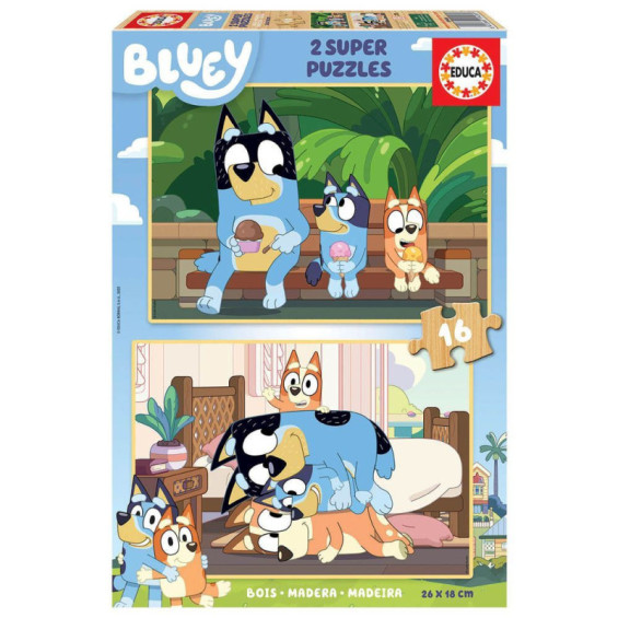 Educa Puzzle Madera 16 x 2 Piezas Bluey - 19406